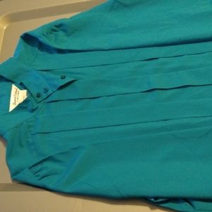 Women's teal limited edition button down blouse size 16